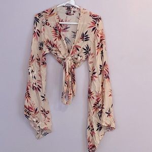 Windsor pink long sleeve crop top